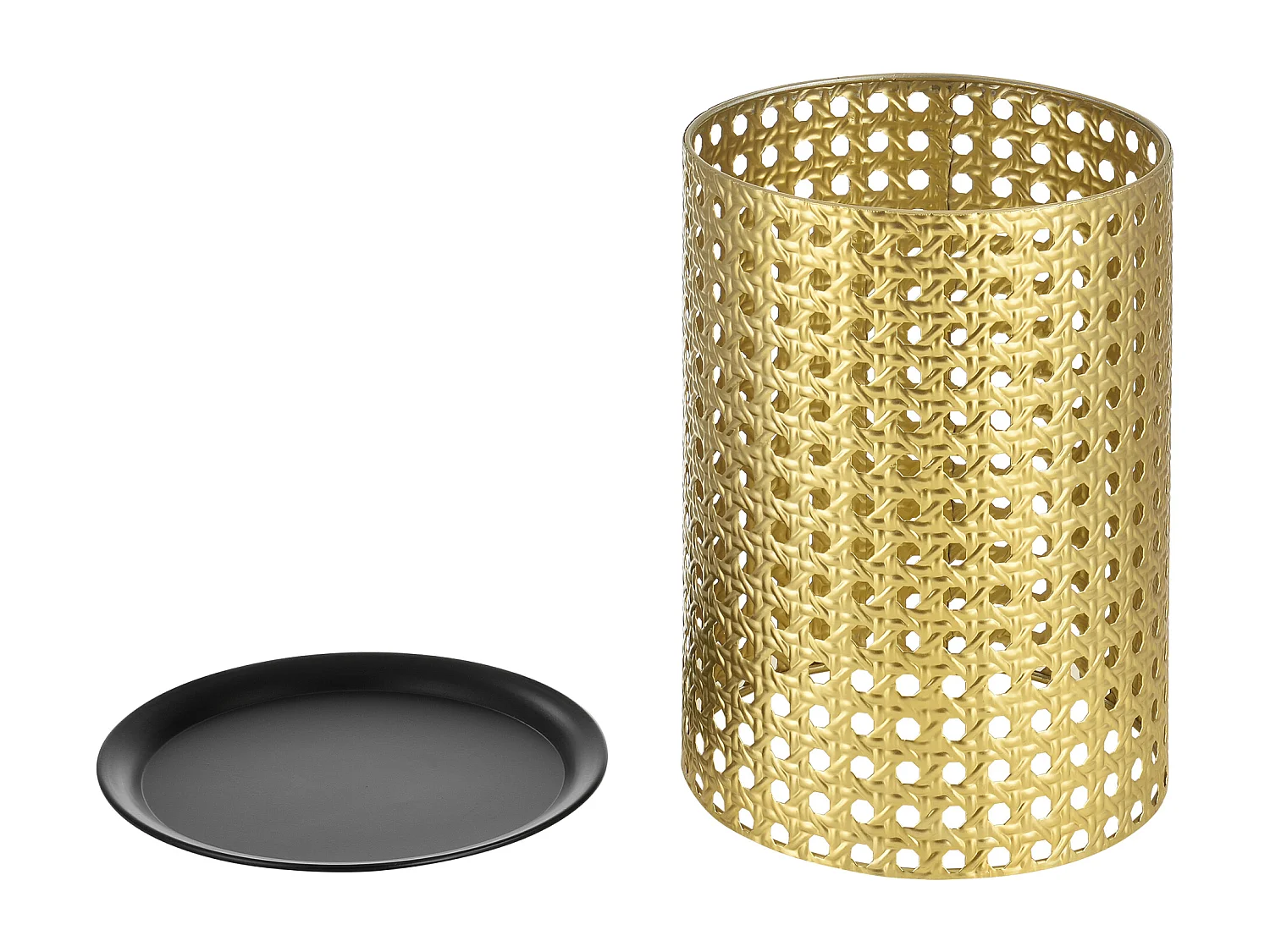 Lot de 2 Tables Basses Theux Rondes Différentes Tailles Noir Doré [en.casa]