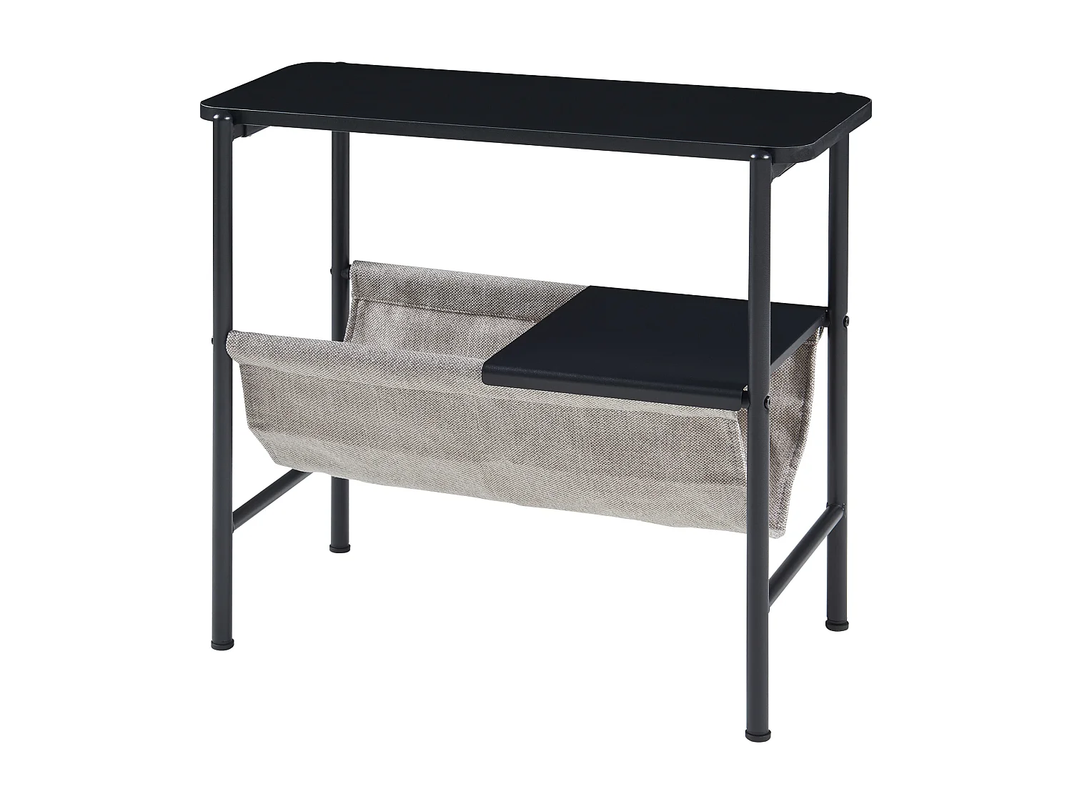 Table d'appoint Samnanger avec porte-revues 60 x 28 x 53 cm noir gris [en.casa]