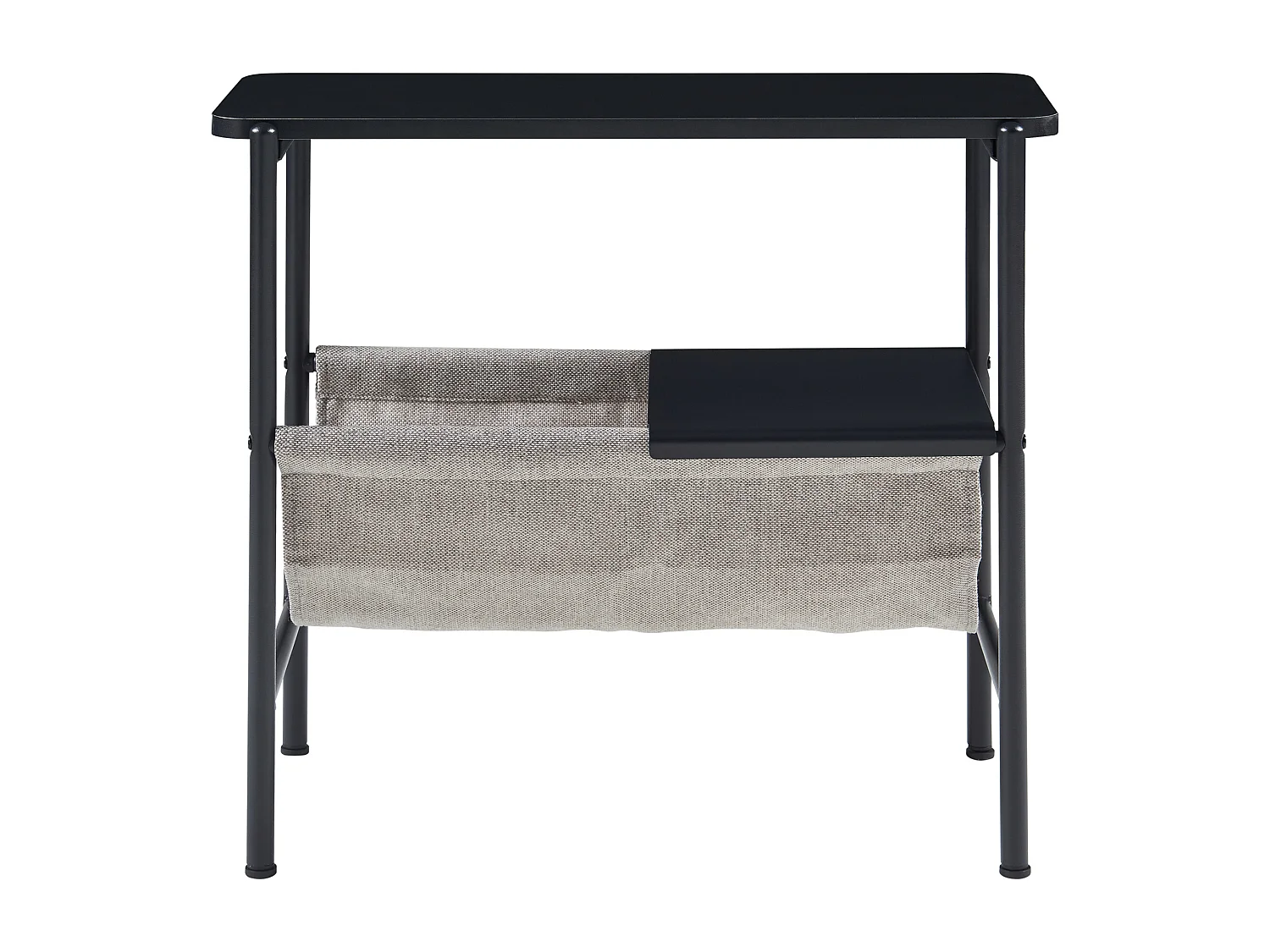 Table d'appoint Samnanger avec porte-revues 60 x 28 x 53 cm noir gris [en.casa]