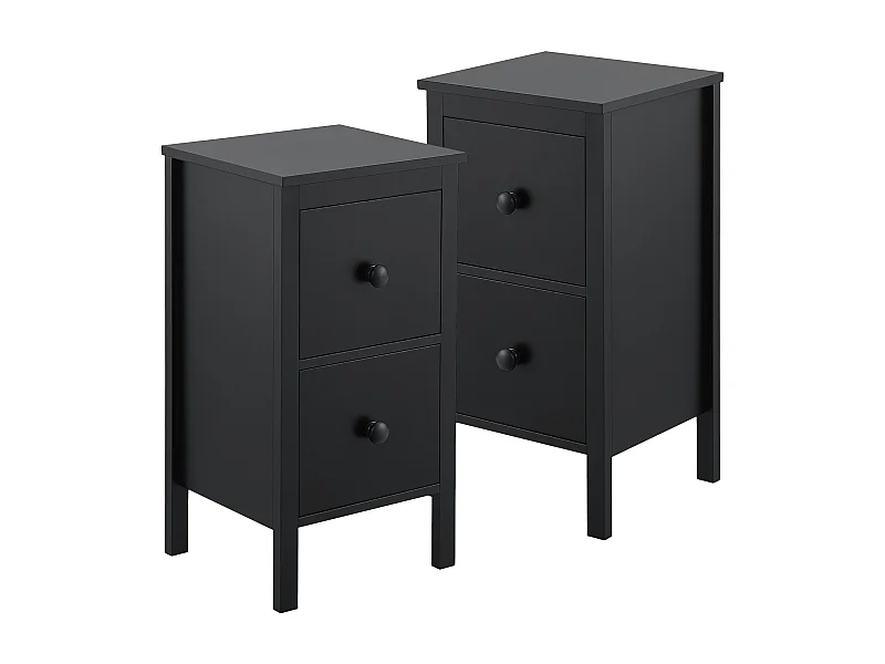 Lot de 2 tables d'appoint Urjala avec 2 tiroirs 52 x 27 x 25 cm noir [en.casa]