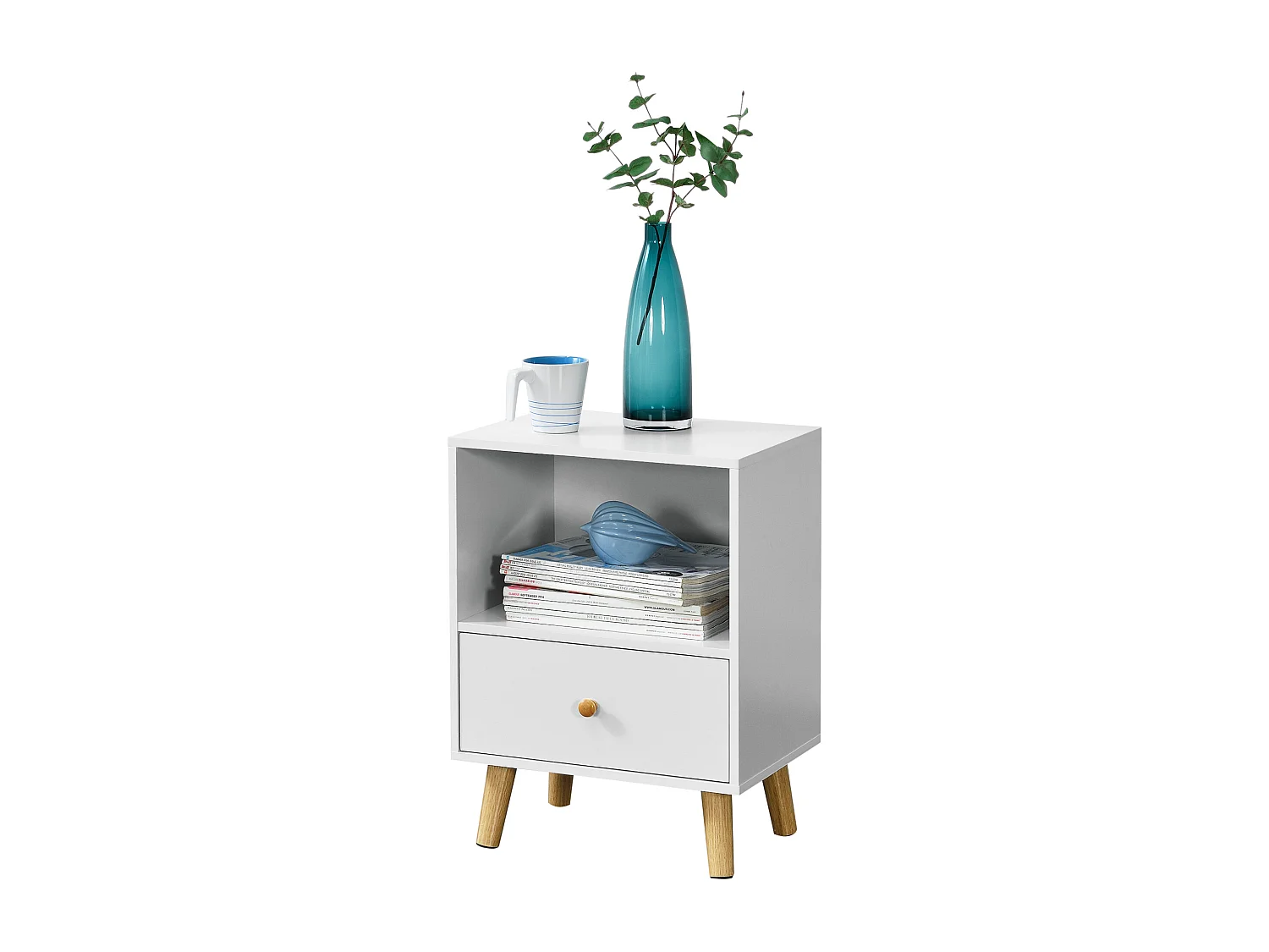 Lot de 2 tables d'appoint Sundsvall 54 x 40 x 30 cm blanc [en.casa]