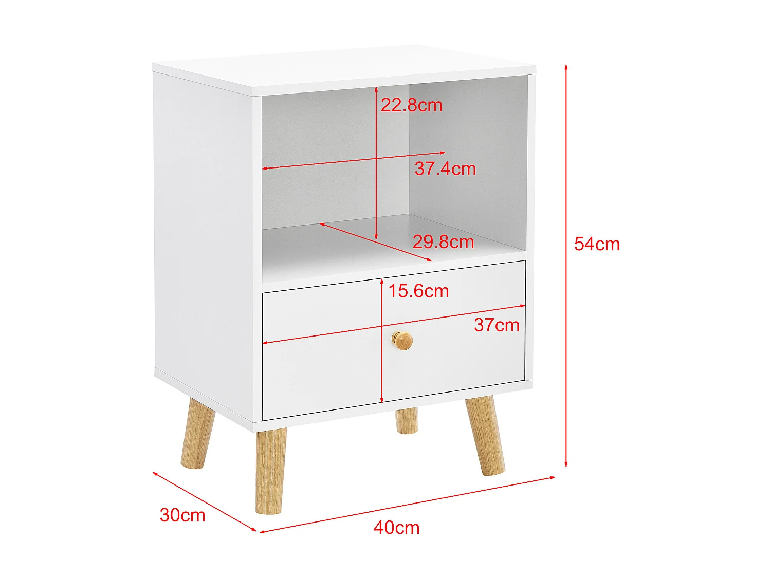 Lot de 2 tables d'appoint Sundsvall 54 x 40 x 30 cm blanc [en.casa]