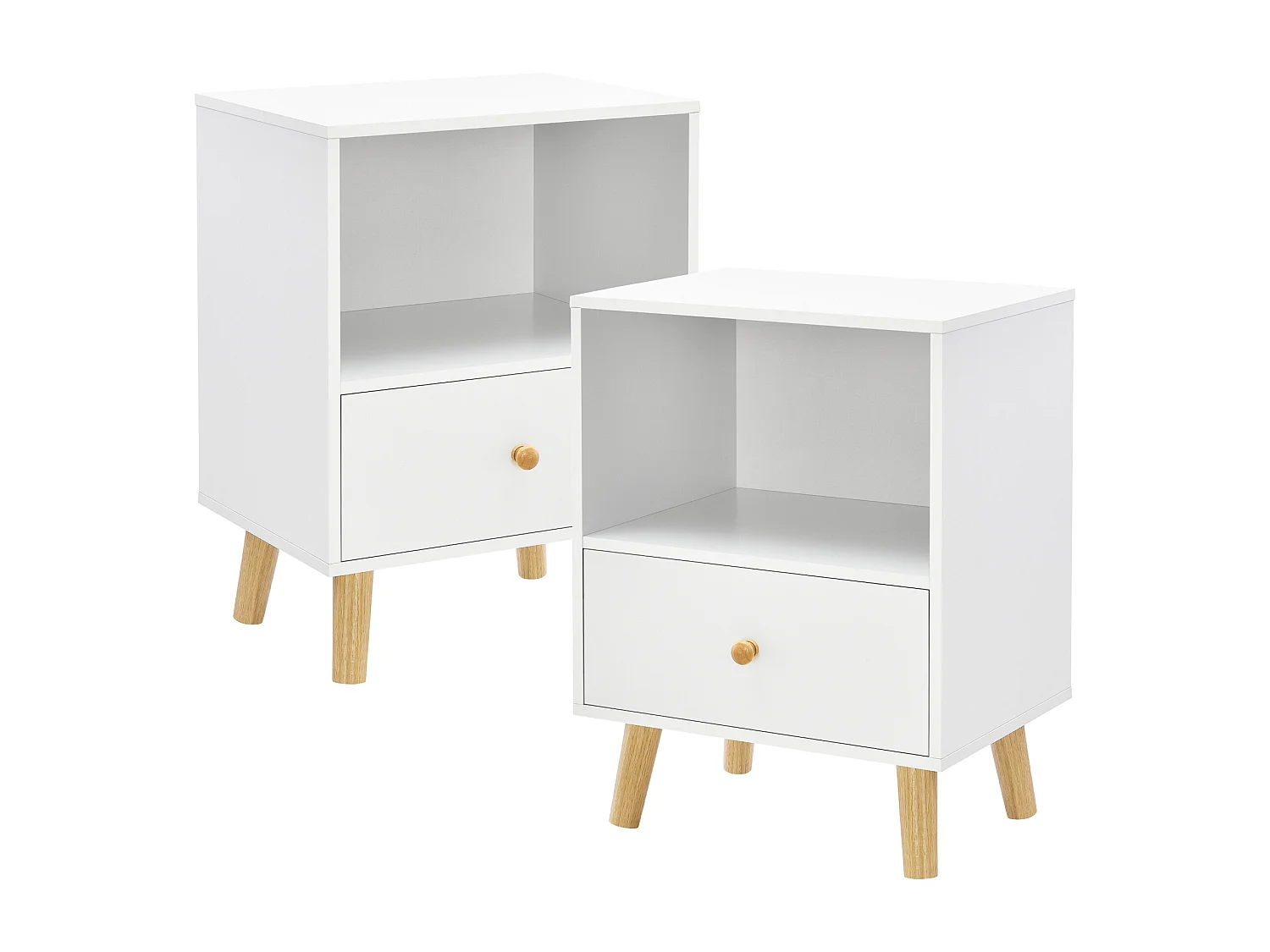 Lot de 2 tables d'appoint Sundsvall 54 x 40 x 30 cm blanc [en.casa]