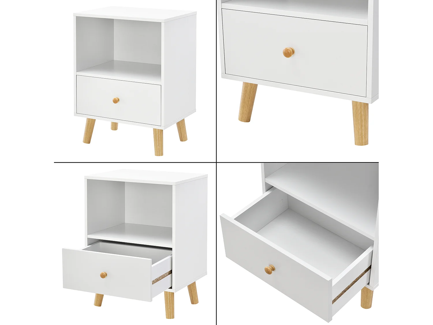 Lot de 2 tables d'appoint Sundsvall 54 x 40 x 30 cm blanc [en.casa]