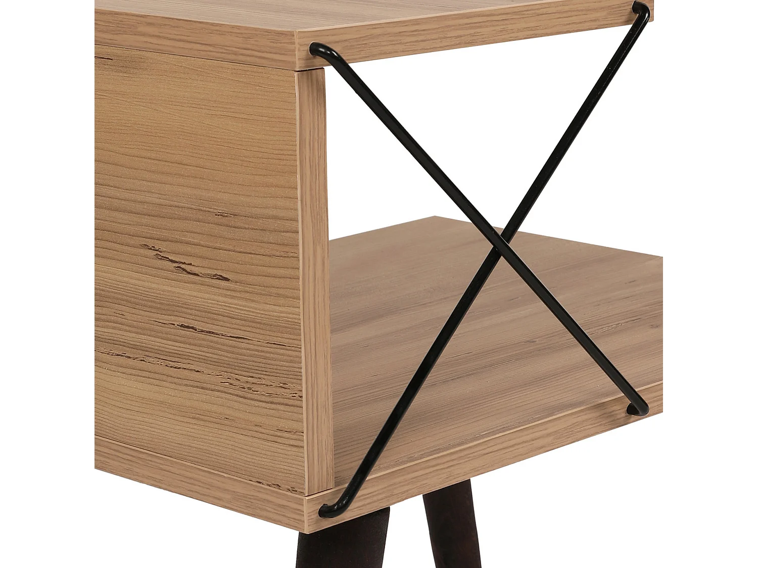 Table d'appoint Bergen avec étagère panneau de particules hêtre 50 x 40 x 55 cm effet bois bois foncé [en.casa]