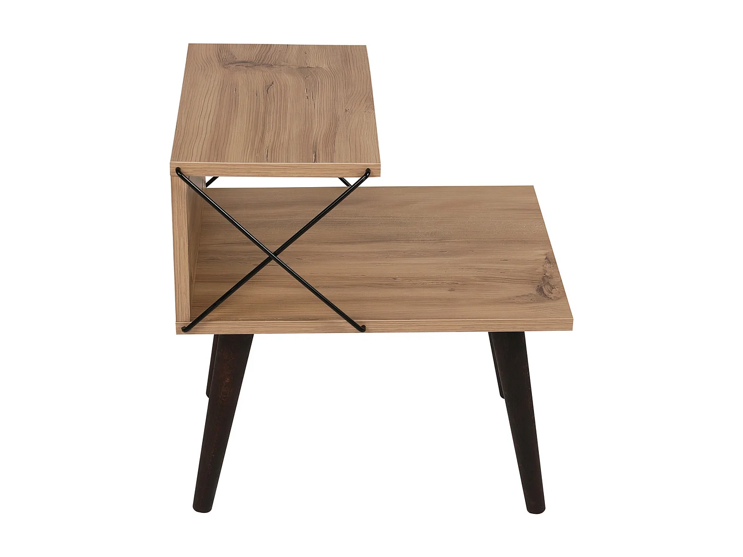 Table d'appoint Bergen avec étagère panneau de particules hêtre 50 x 40 x 55 cm effet bois bois foncé [en.casa]