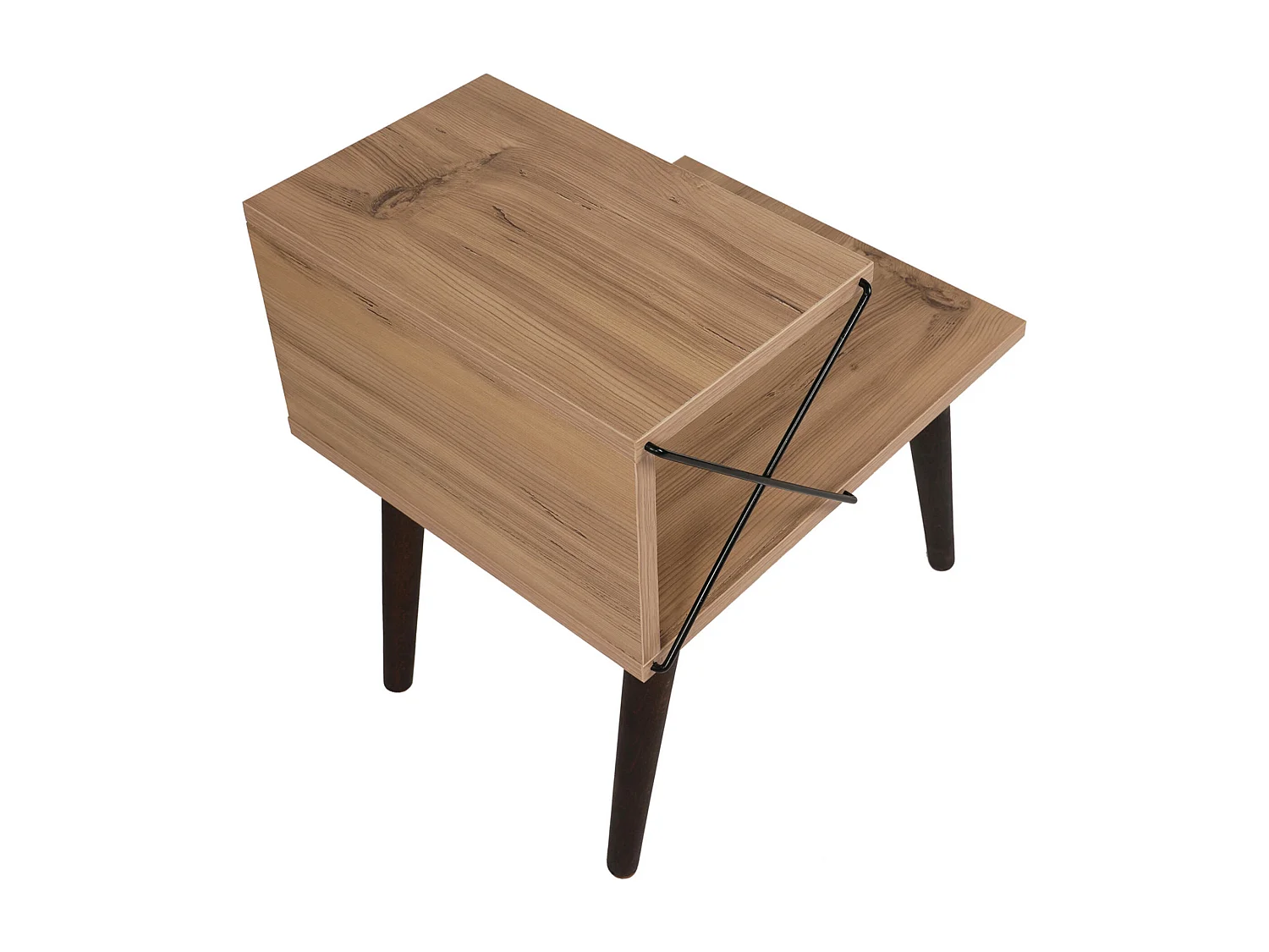 Table d'appoint Bergen avec étagère panneau de particules hêtre 50 x 40 x 55 cm effet bois bois foncé [en.casa]