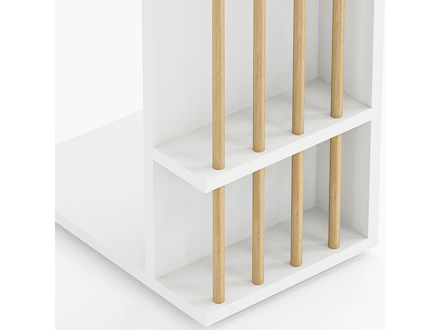 Table d'appoint Siikainen panneau de particules bois plastique 44 x 29 x 65 cm blanc [en.casa]