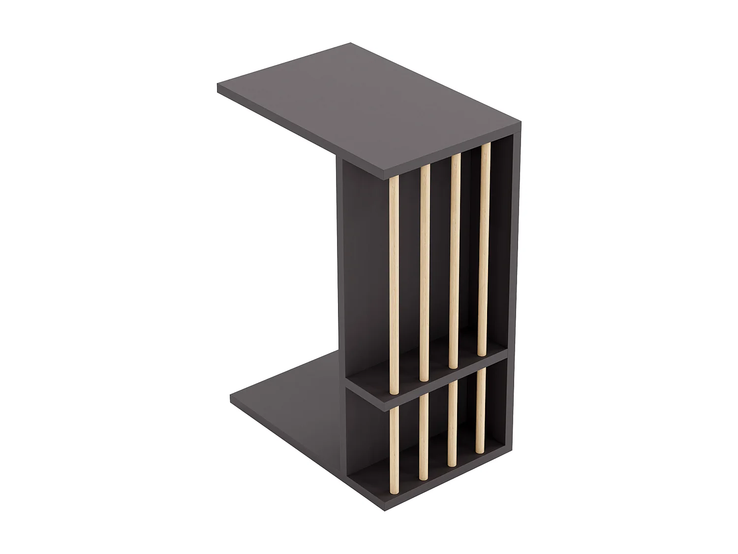 Table d'appoint Siikainen panneau de particules bois plastique 44 x 29 x 65 cm noir [en.casa]