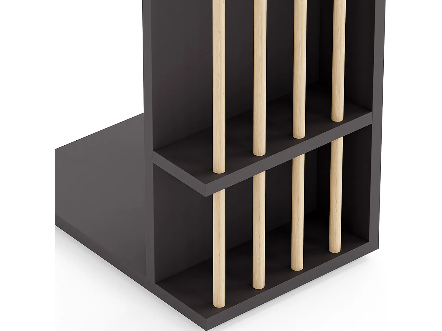 Table d'appoint Siikainen panneau de particules bois plastique 44 x 29 x 65 cm noir [en.casa]