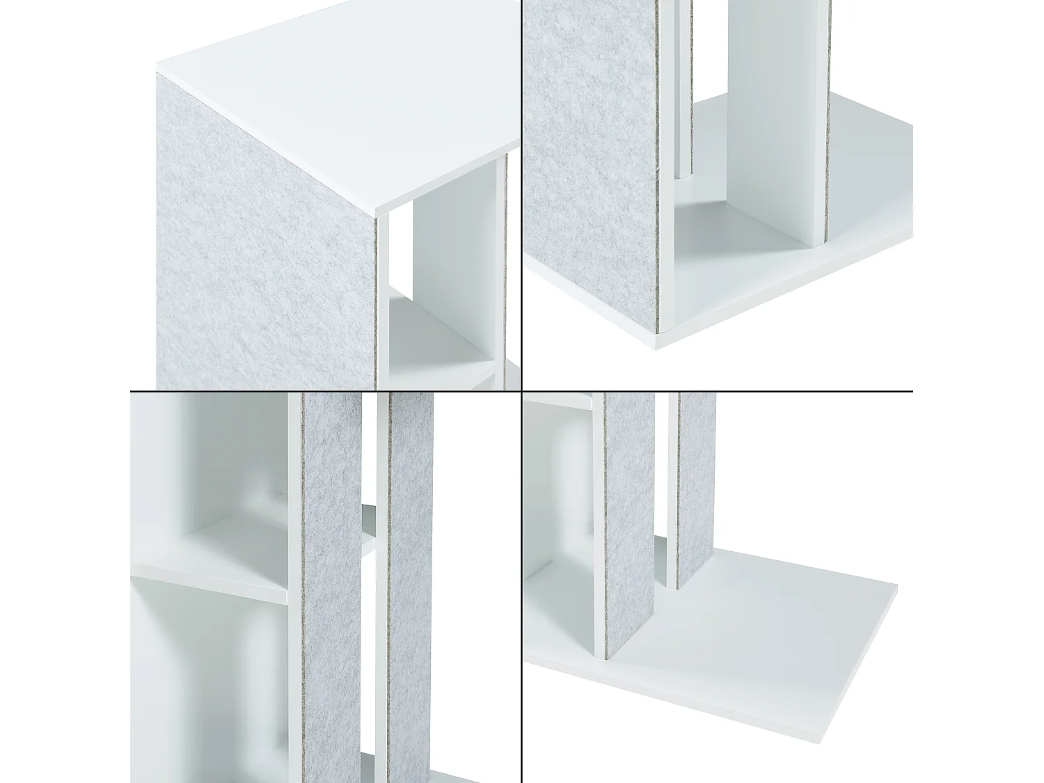 Table d'appoint avec griffoir pour chat Ljungby 58 x 40 x 30 cm blanc [en.casa]