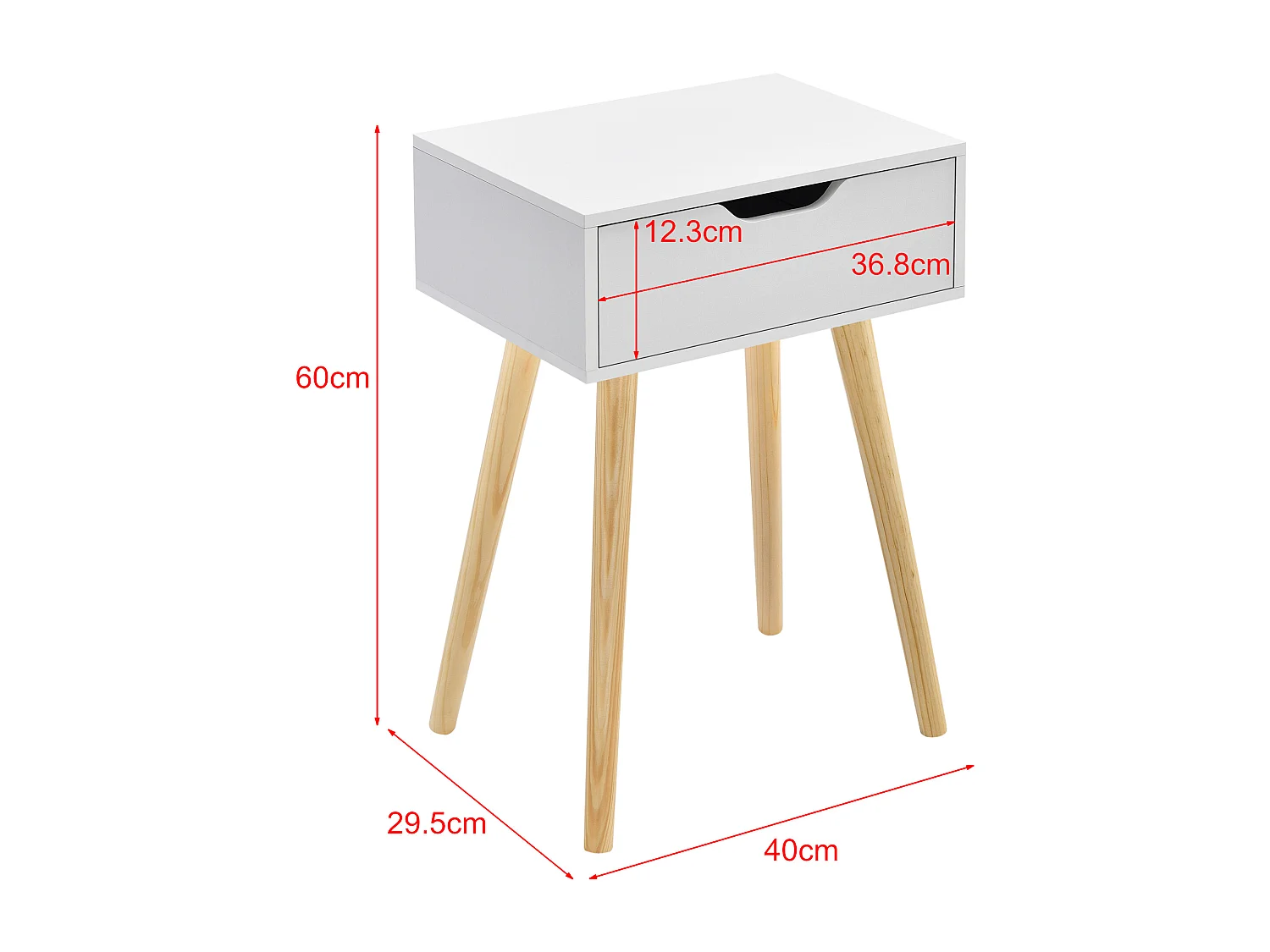 Lot de 2 tables d'appoint Östersund 60 x 40 x 30 cm blanc [en.casa]