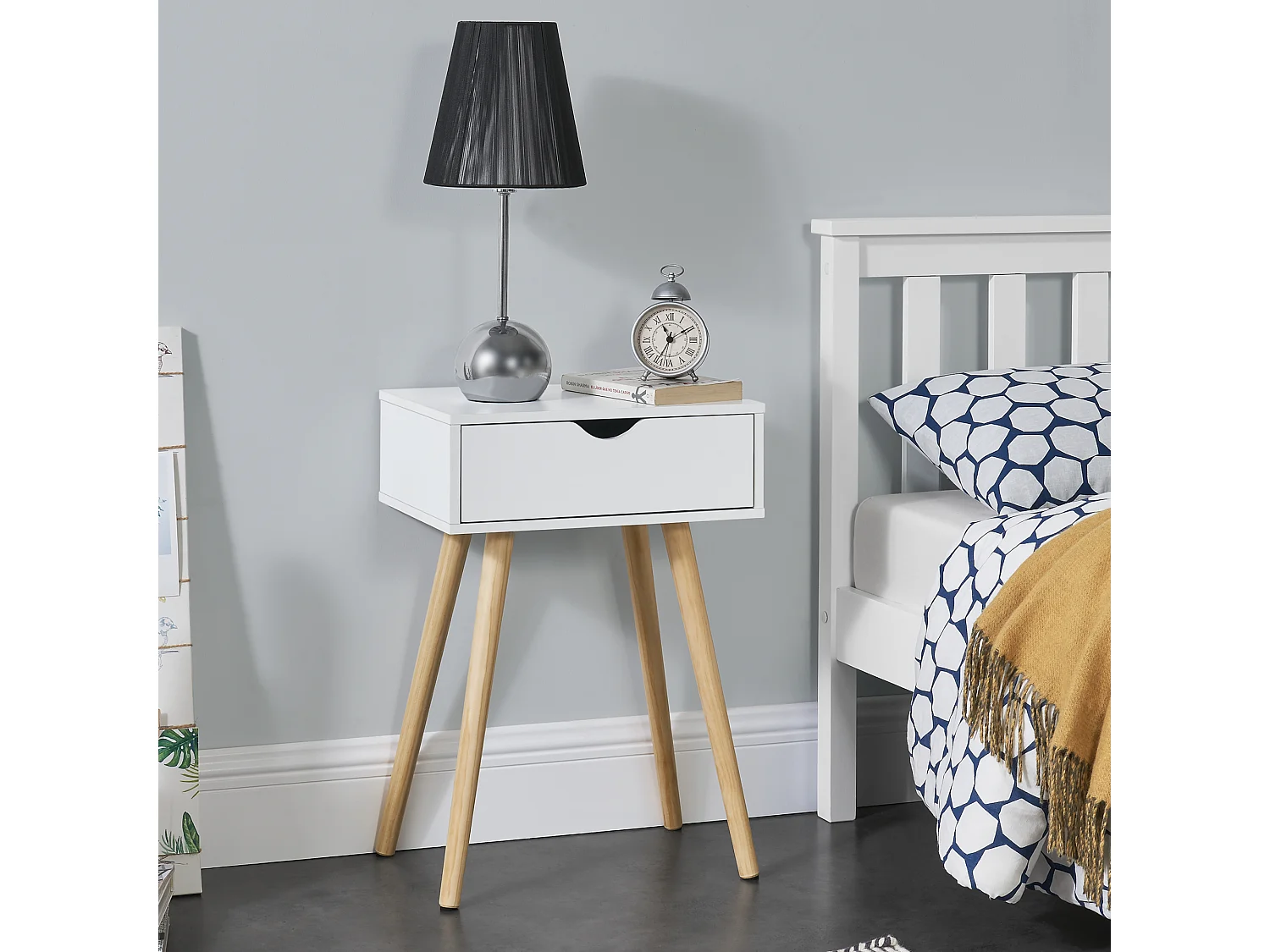 Lot de 2 tables d'appoint Östersund 60 x 40 x 30 cm blanc [en.casa]