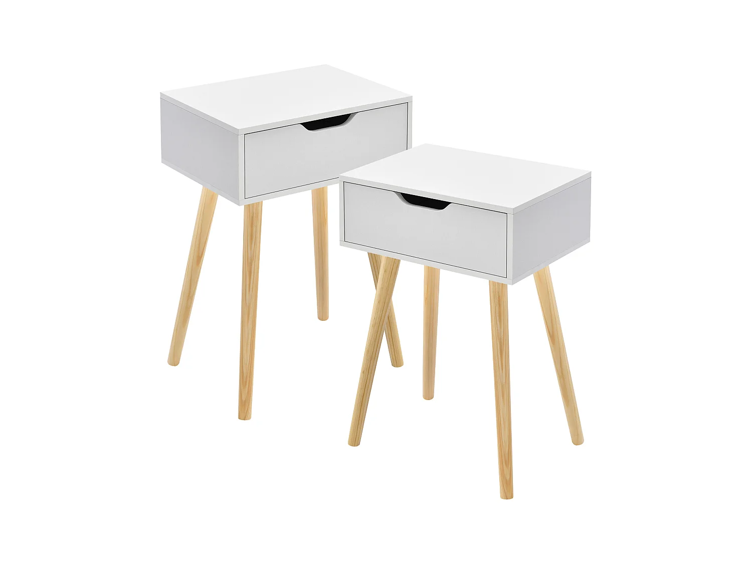 Lot de 2 tables d'appoint Östersund 60 x 40 x 30 cm blanc [en.casa]