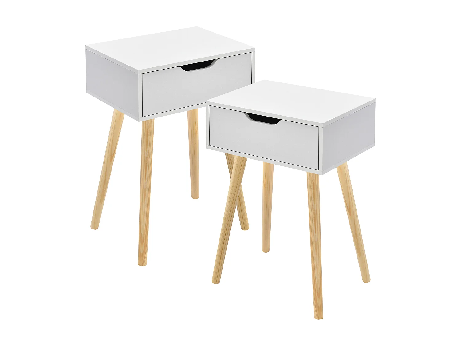 Lot de 2 tables d'appoint Östersund 60 x 40 x 30 cm blanc [en.casa]