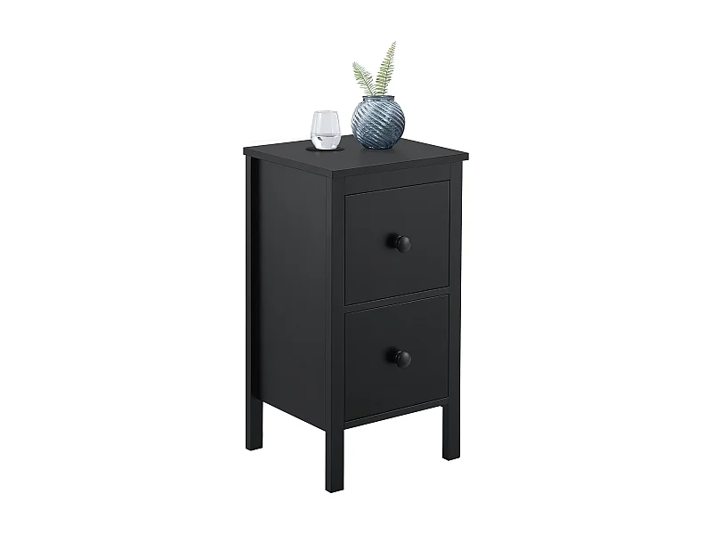 Table d'appoint Urjala avec 2 tiroirs 52 x 27 x 25 cm noir [en.casa]