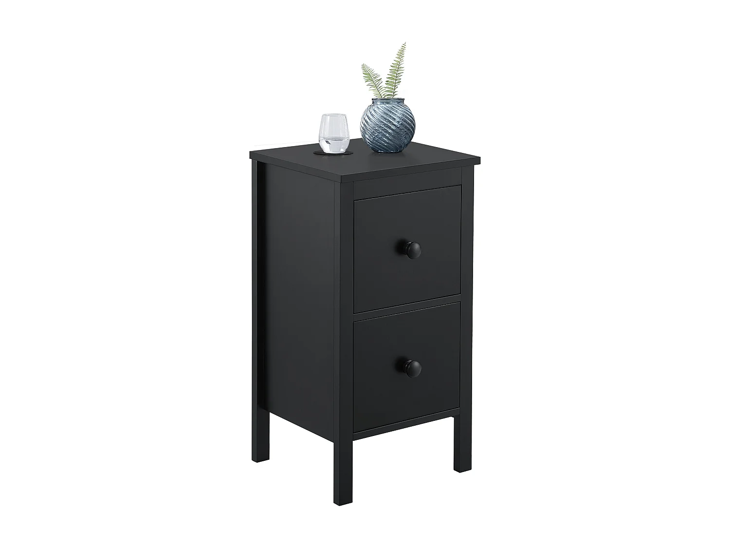 Table d'appoint Urjala avec 2 tiroirs 52 x 27 x 25 cm noir [en.casa]