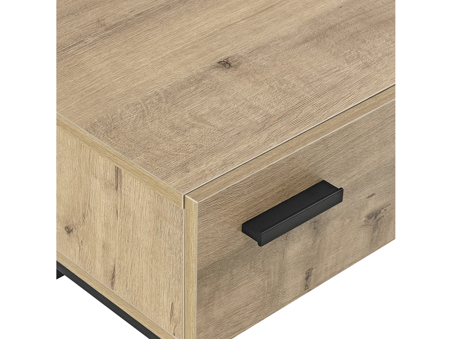 Table d'Appoint Hylte avec TIroir 39 x 55 x 40 cm Effet Chêne Noir [en.casa]