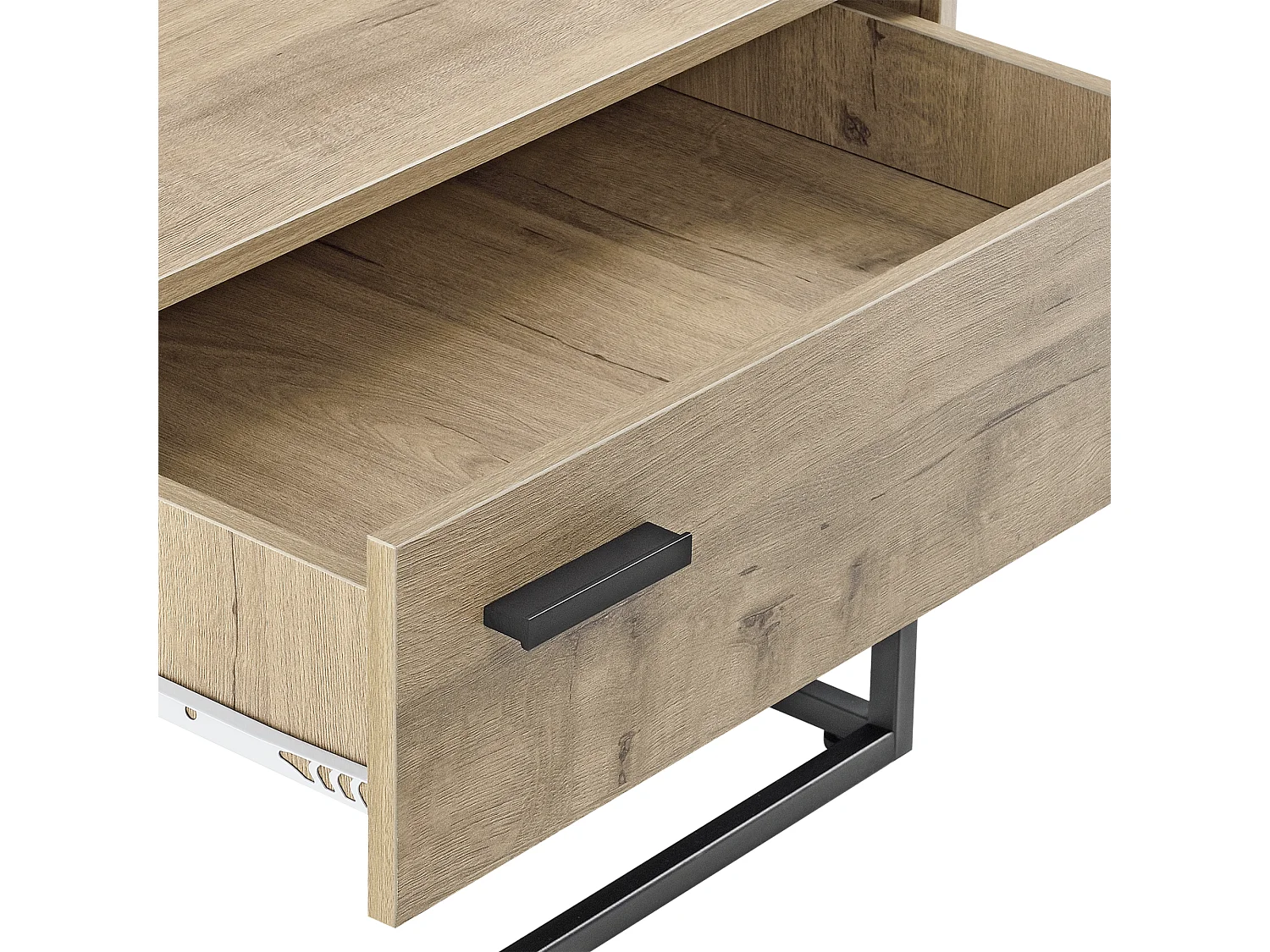 Table d'Appoint Hylte avec TIroir 39 x 55 x 40 cm Effet Chêne Noir [en.casa]