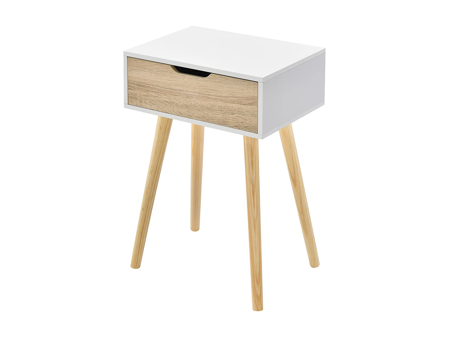 Lot de 2 tables d'appoint Östersund 60 x 40 x 30 cm blanc effet chêne [en.casa]