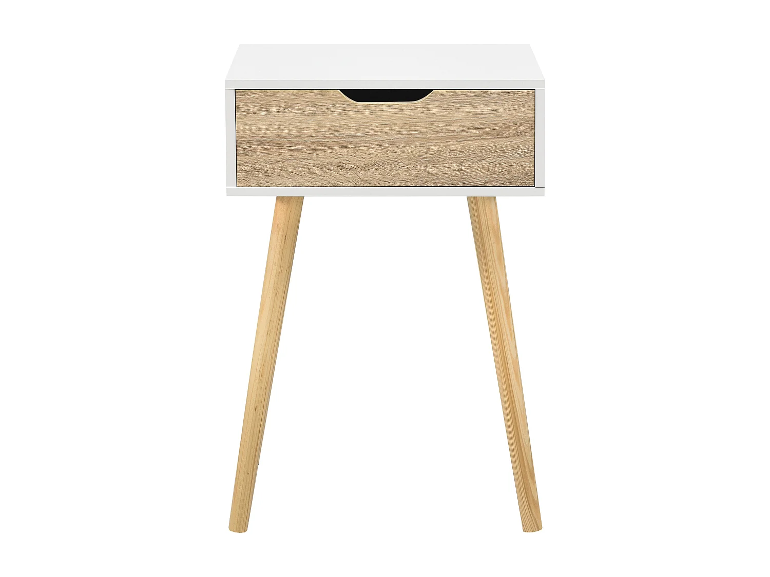 Lot de 2 tables d'appoint Östersund 60 x 40 x 30 cm blanc effet chêne [en.casa]