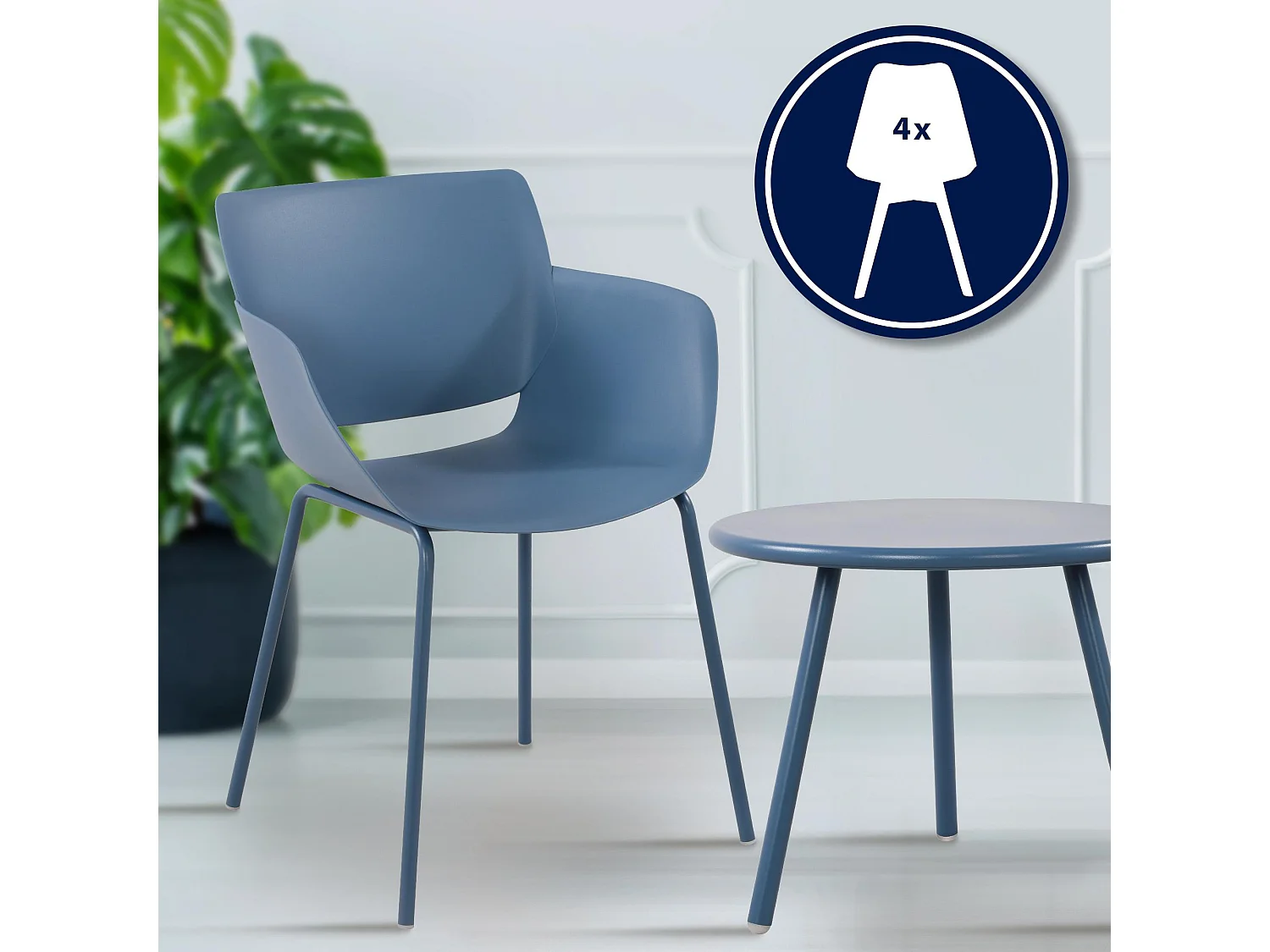 Ensemble de jardin - Table + 4 Chaises - Minota