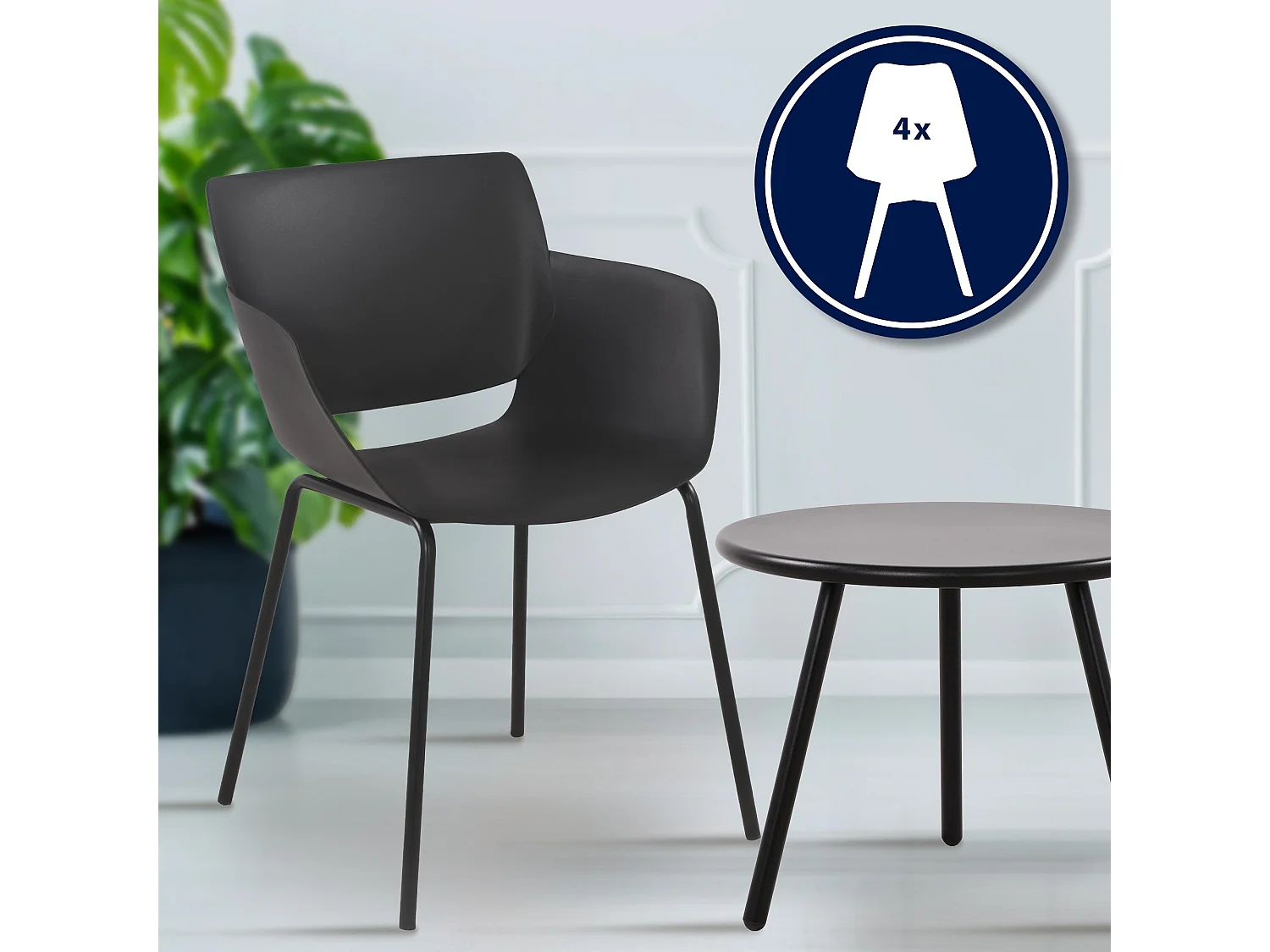 Ensemble de jardin - Table + 4 Chaises - Minota