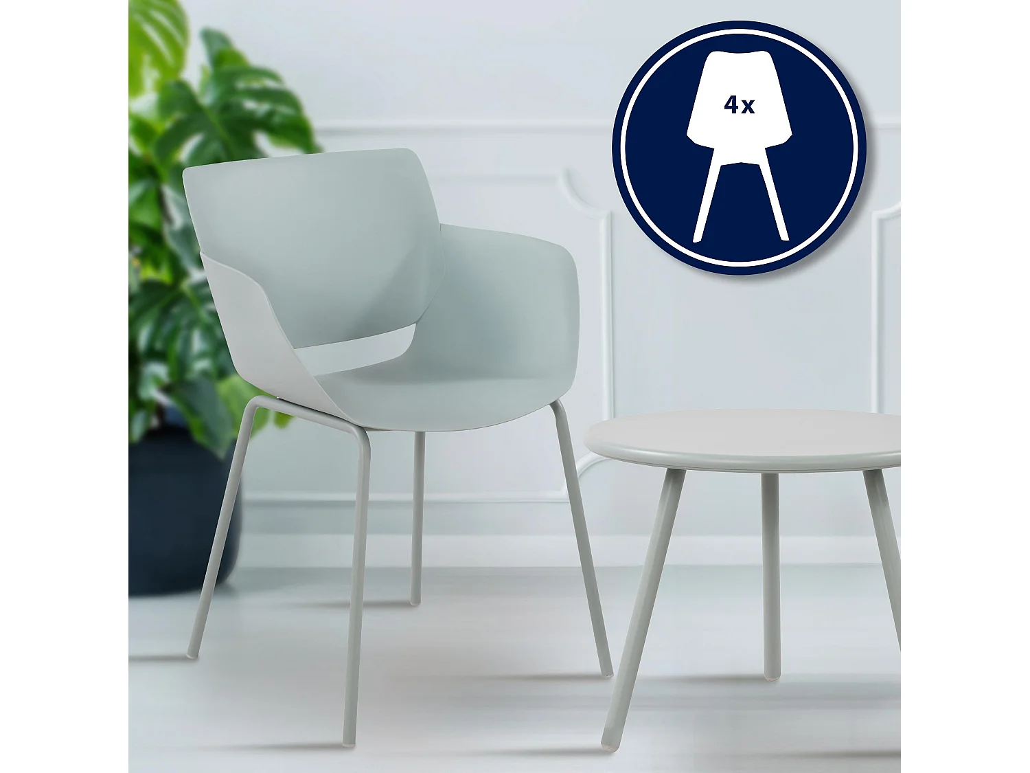 Ensemble de jardin - Table + 4 Chaises - Minota