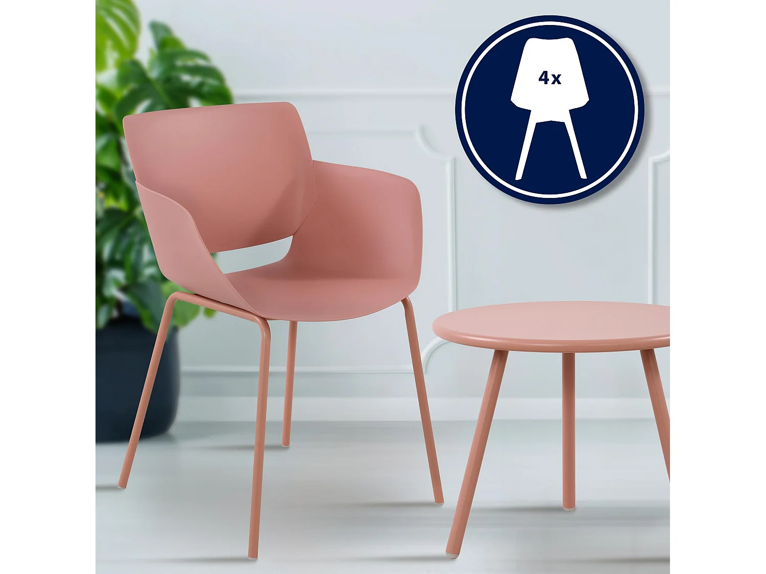 Ensemble de jardin - Table + 4 Chaises - Minota