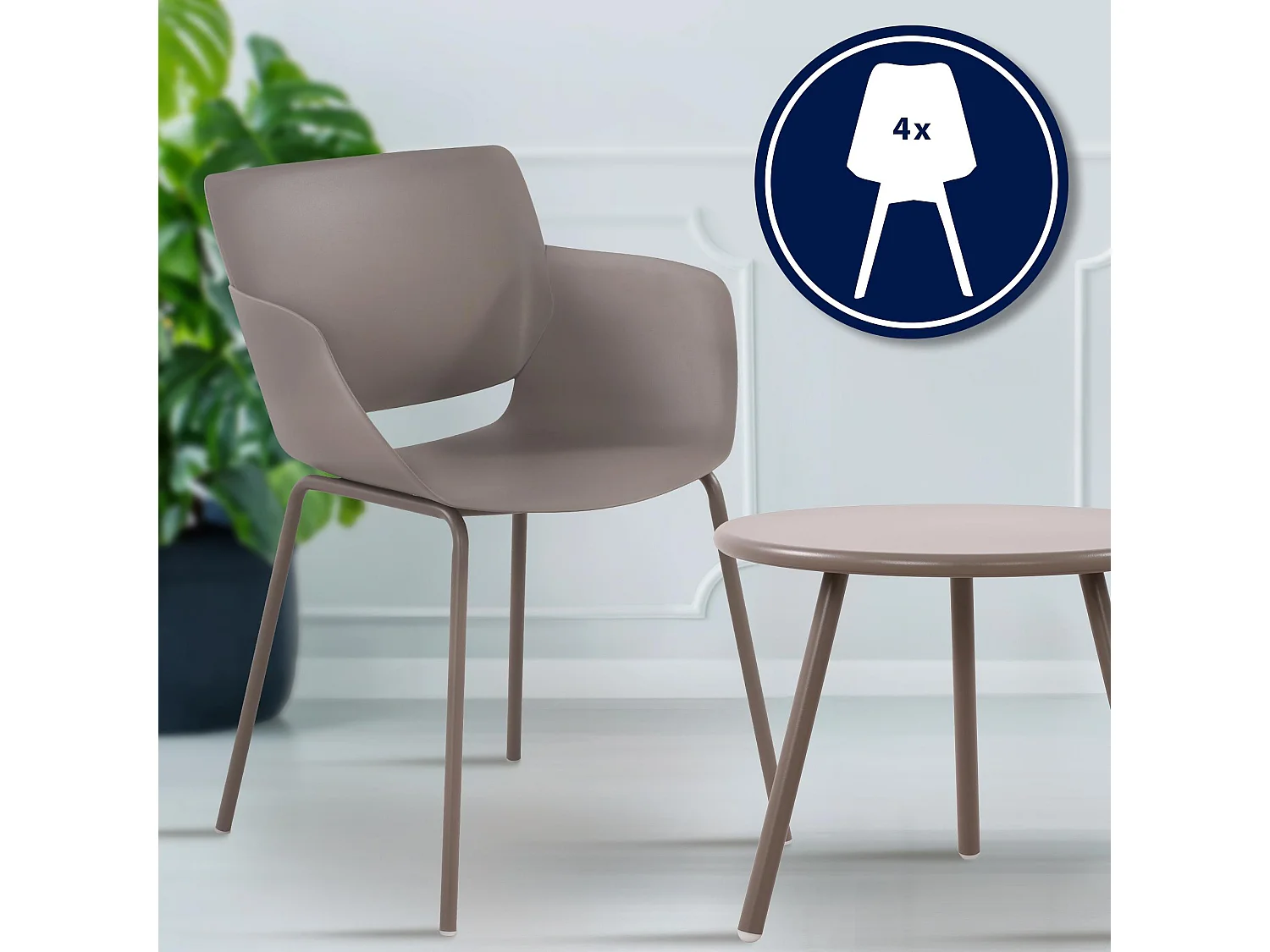 Ensemble de jardin - Table + 4 Chaises - Minota