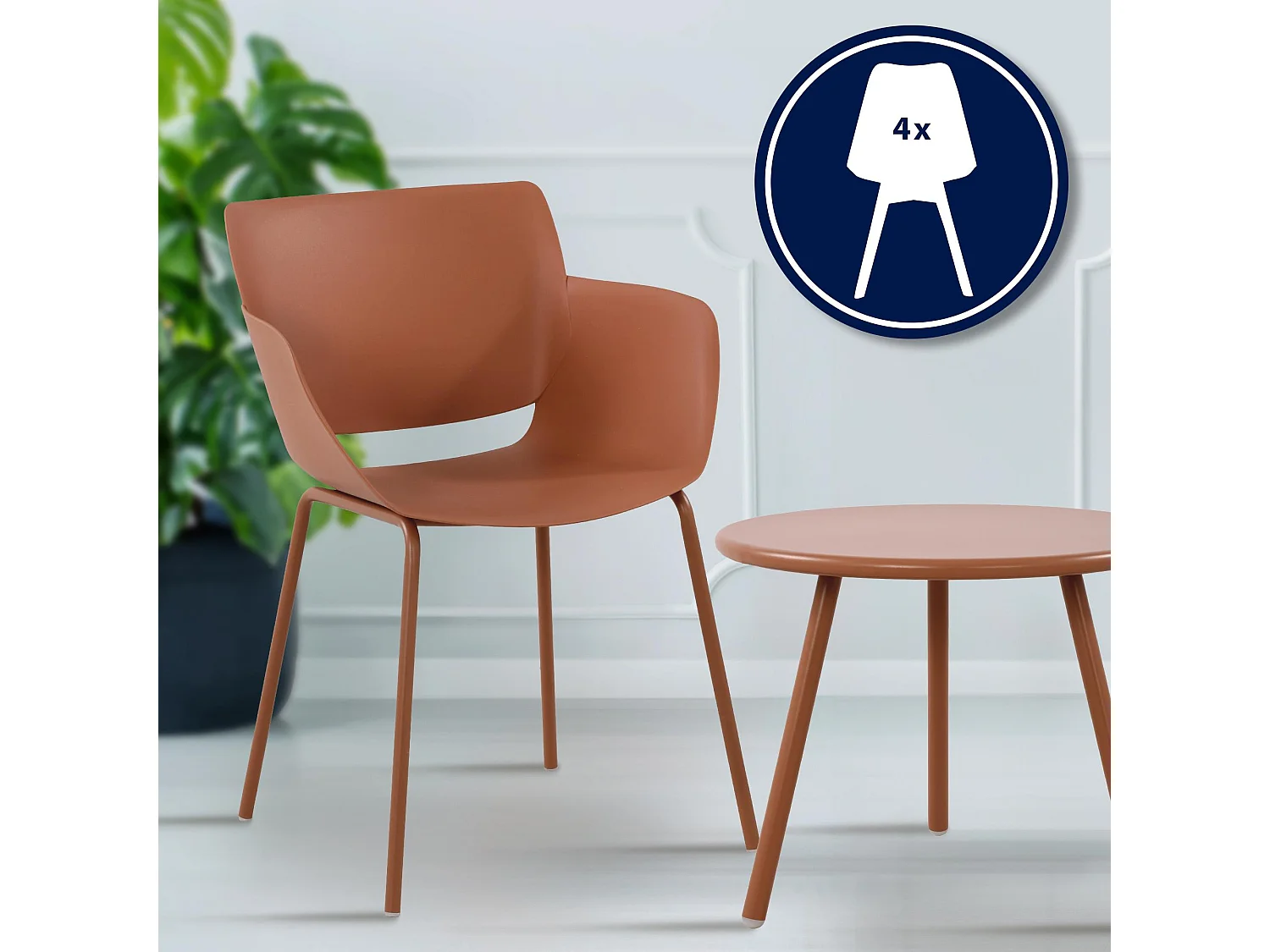 Ensemble de jardin - Table + 4 Chaises - Minota