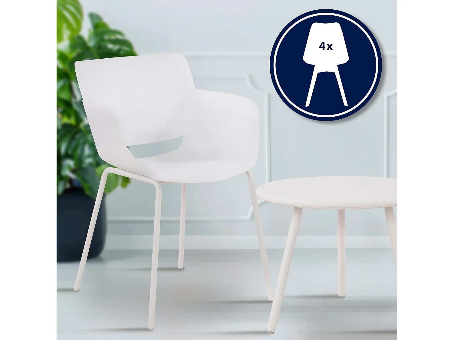 Ensemble de jardin - Table + 4 Chaises - Minota