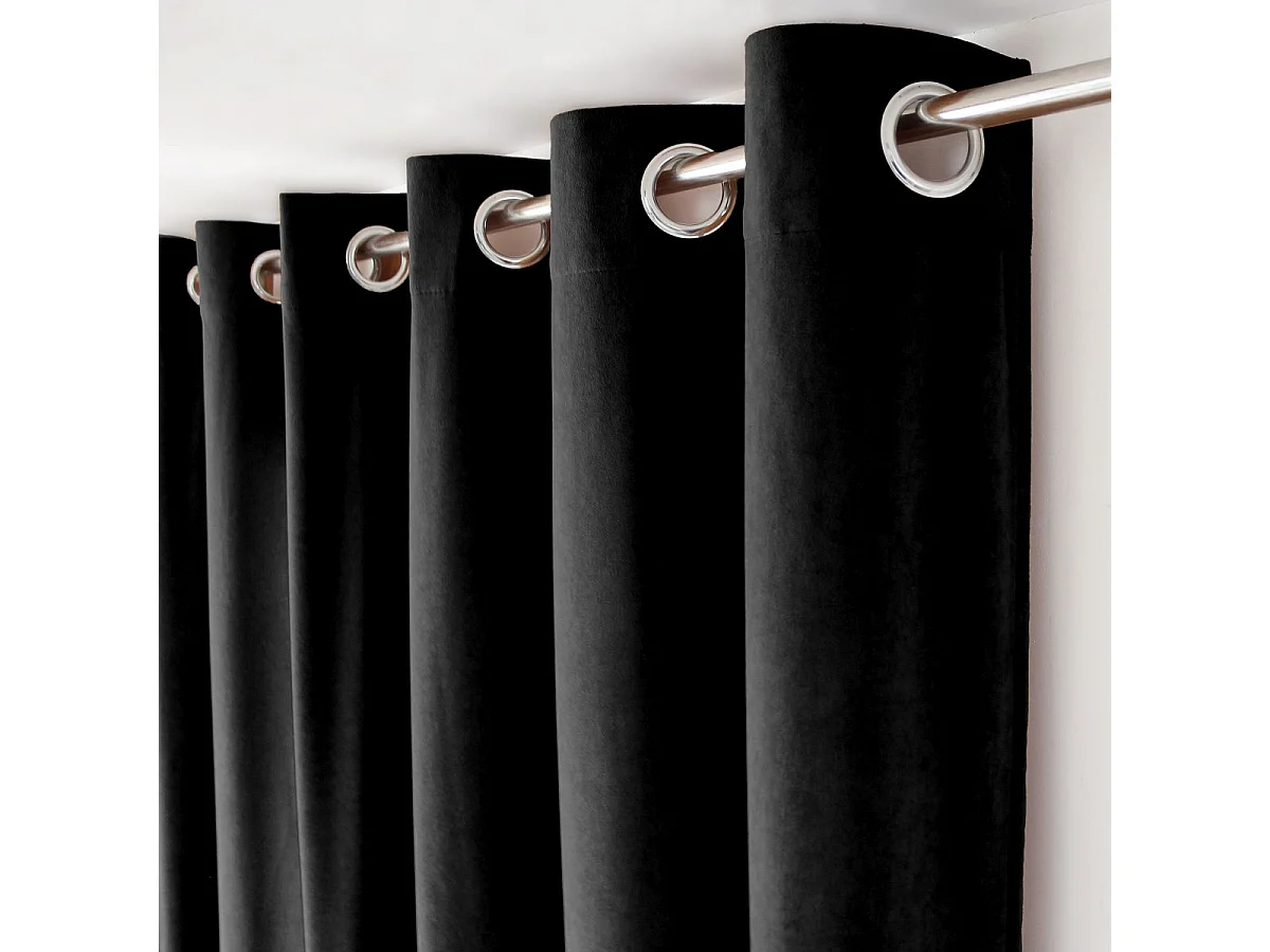 Rideau en Velours "Câlin" 140x260cm Noir