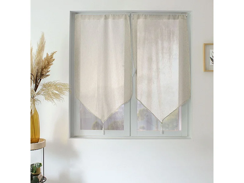Paire de Voilages à Pointes "Louna" 60x90cm Écru