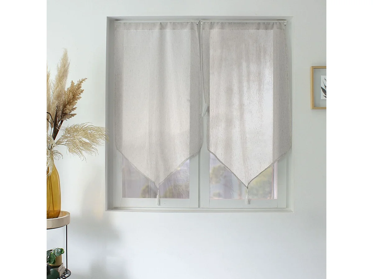 Paire de Voilages à Pointes "Louna" 60x90cm Blanc