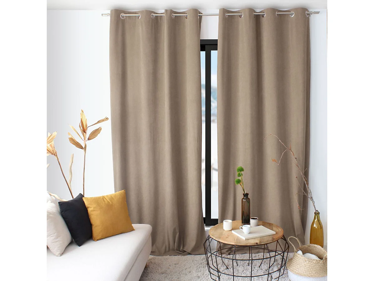 Rideau en Velours "Câlin" 140x260cm Naturel