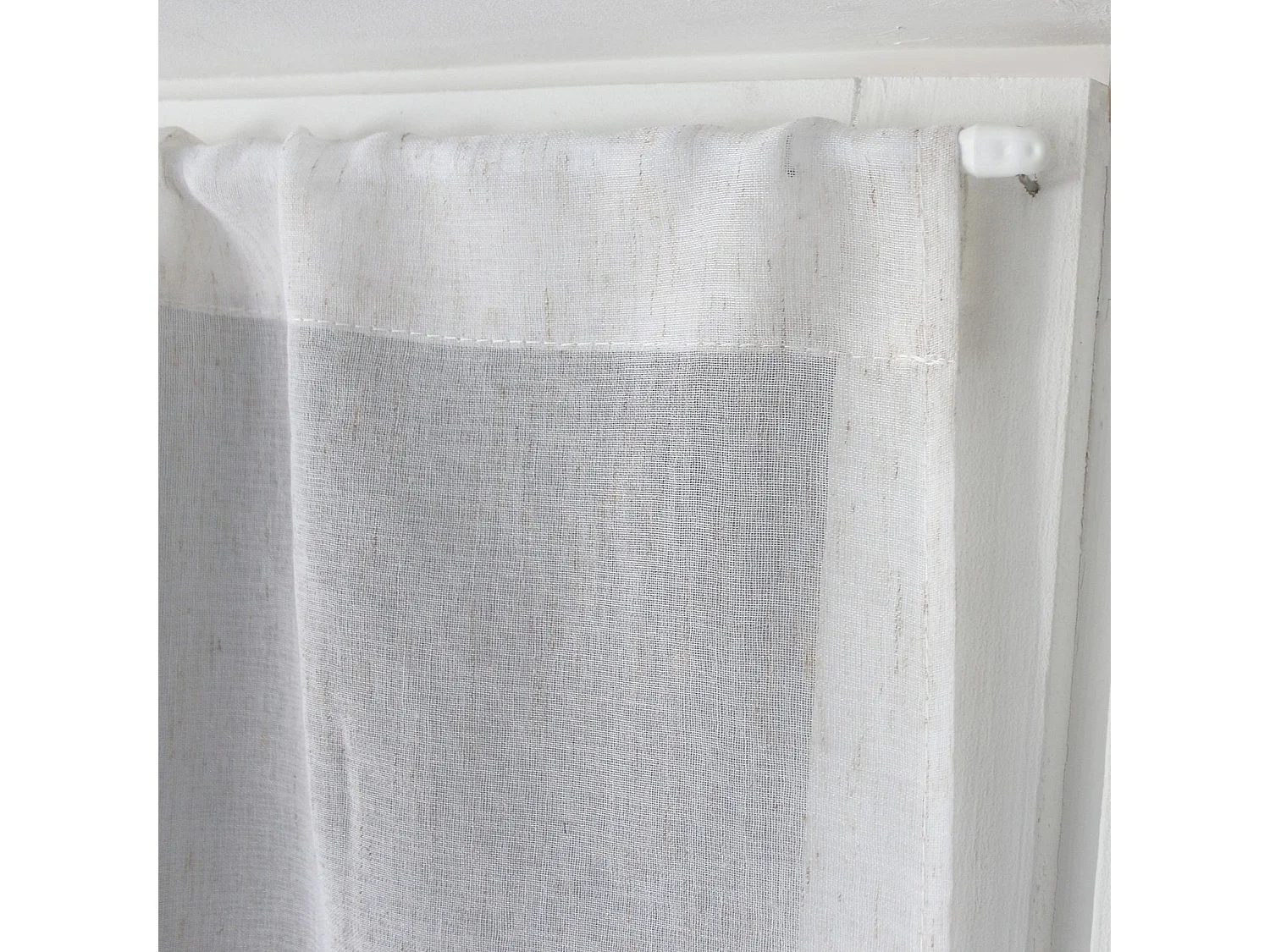 Paire de Voilages à Pointes "Louna" 60x160cm Blanc