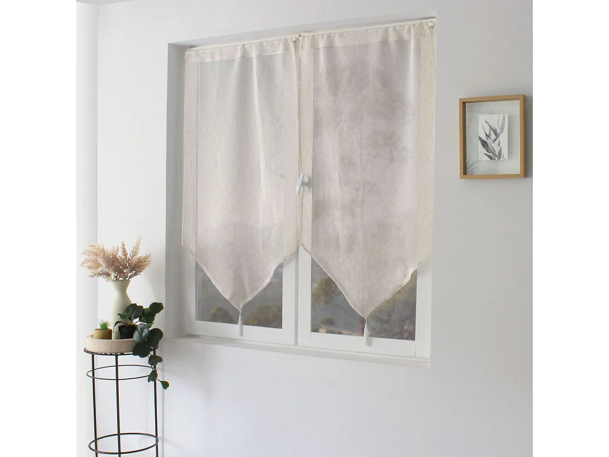 Paire de Voilages à Pointes "Louna" 60x120cm Écru