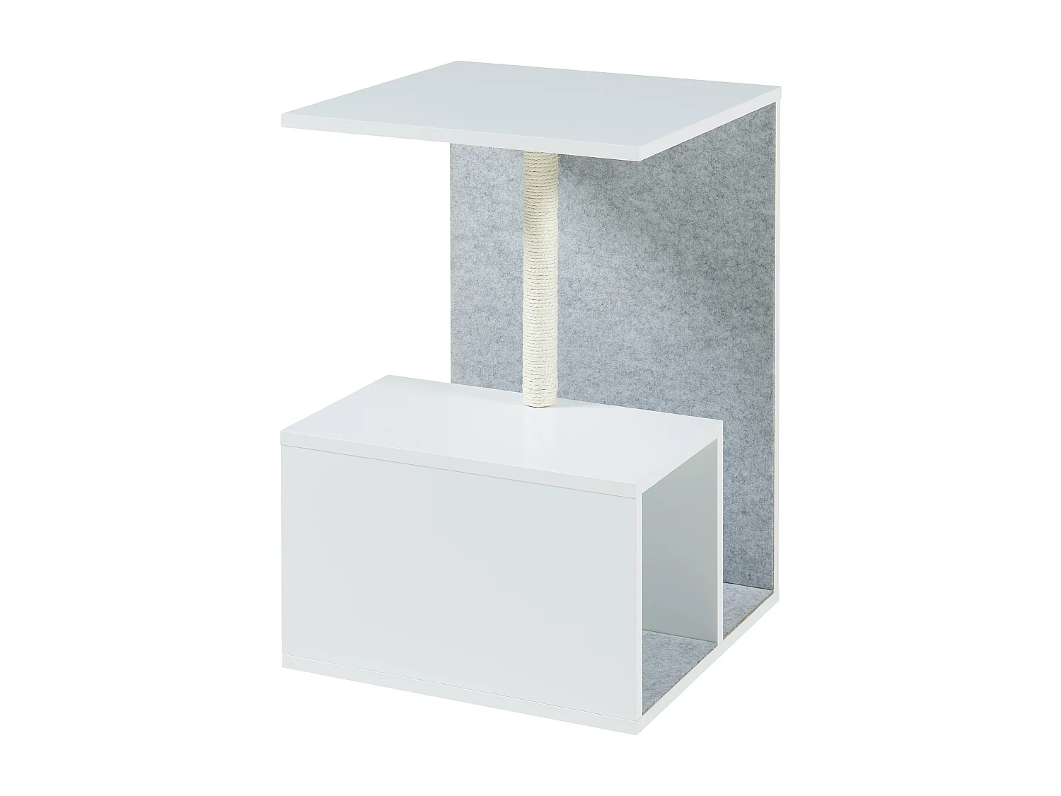 Table d'appoint avec arbre à chat Masfjorden 60 x 40 x 40 cm blanc [en.casa]