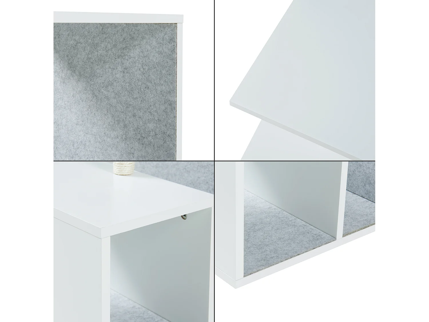 Table d'appoint avec arbre à chat Masfjorden 60 x 40 x 40 cm blanc [en.casa]