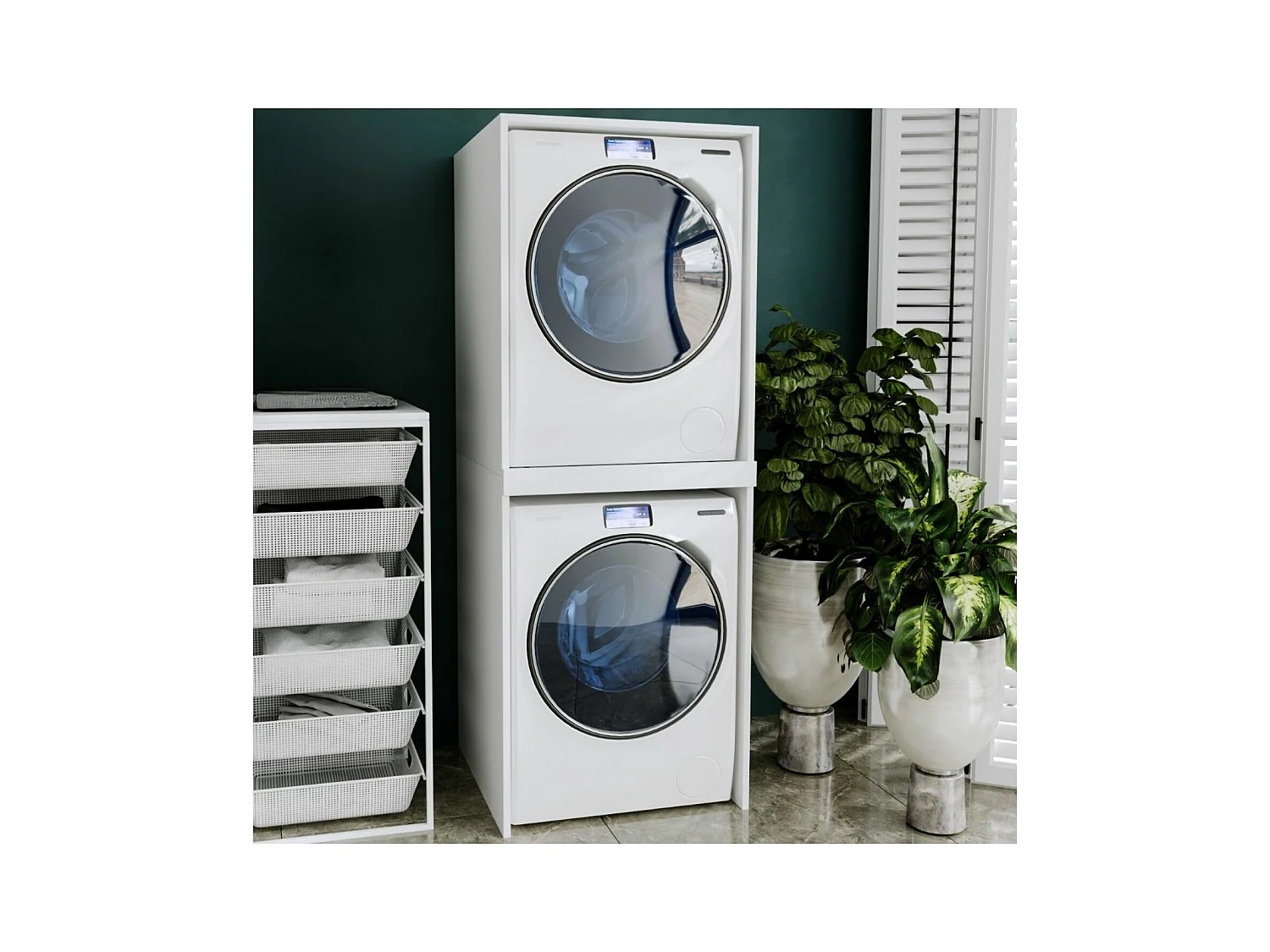 Waschmaschinenumbauschrank SLIM Waschmaschinenschrank für Waschmaschine & Wäschetrockner