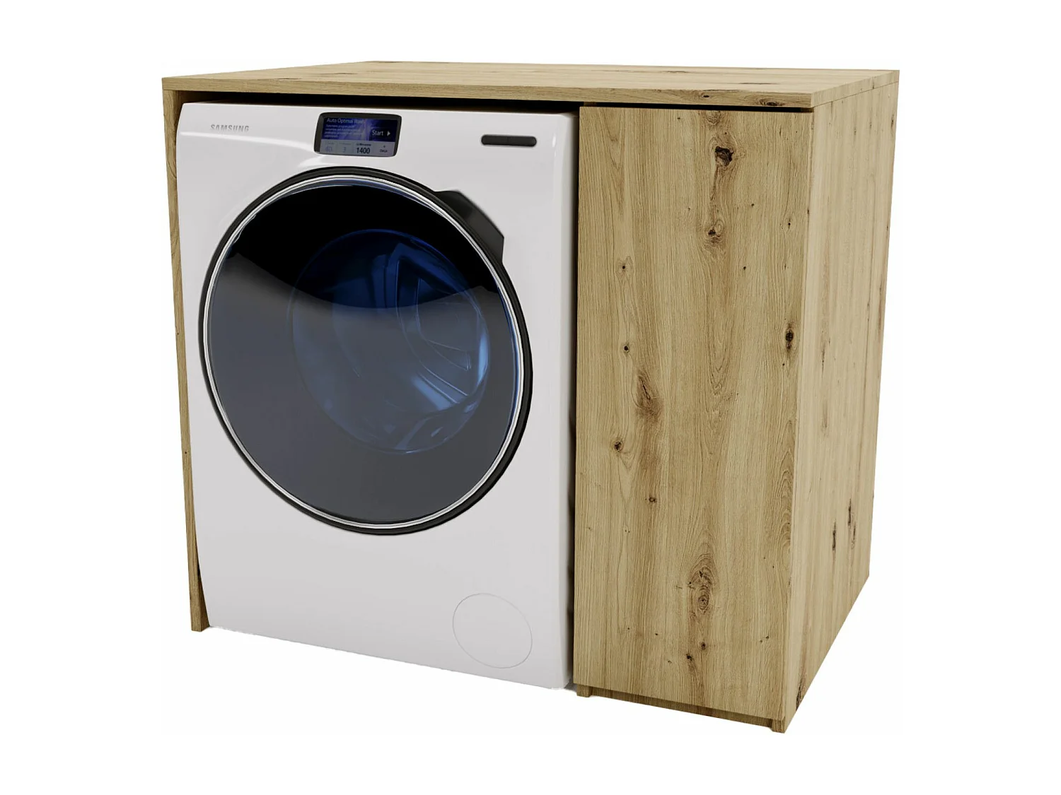 Waschmaschinenumbauschrank RAUMHIRSCH Waschmaschinenschrank für Waschmaschine & Wäschetrockner