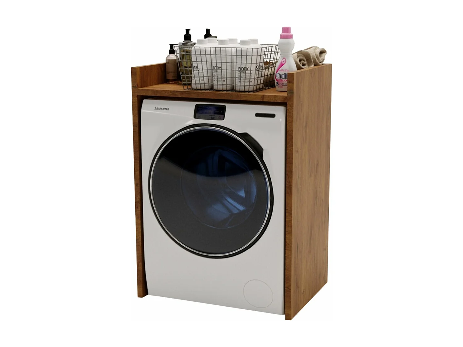 Waschmaschinenumbauschrank RAUMHIRSCH Waschmaschinenschrank für Waschmaschine & Wäschetrockner
