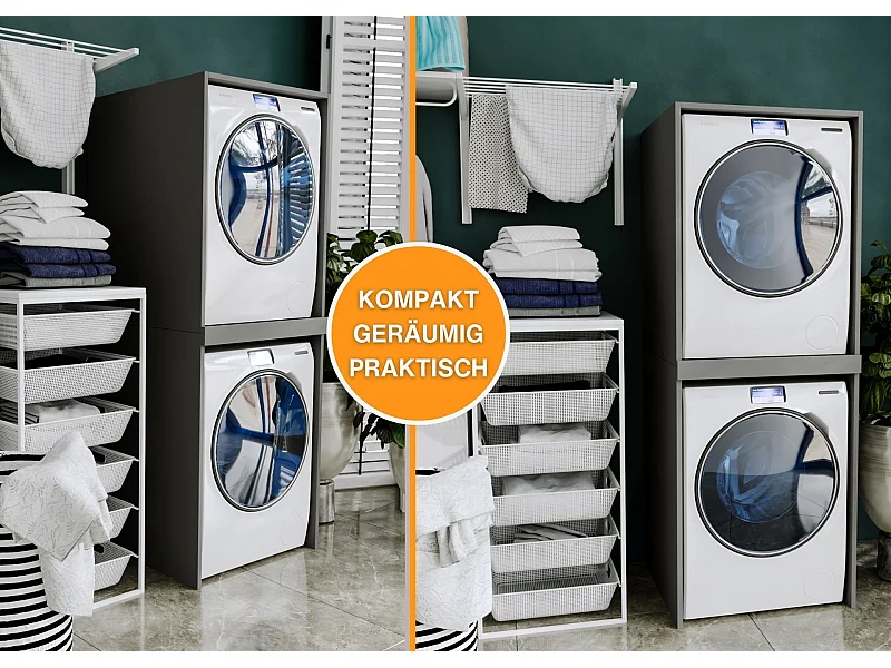 Waschmaschinenumbauschrank SLIM Waschmaschinenschrank für Waschmaschine & Wäschetrockner