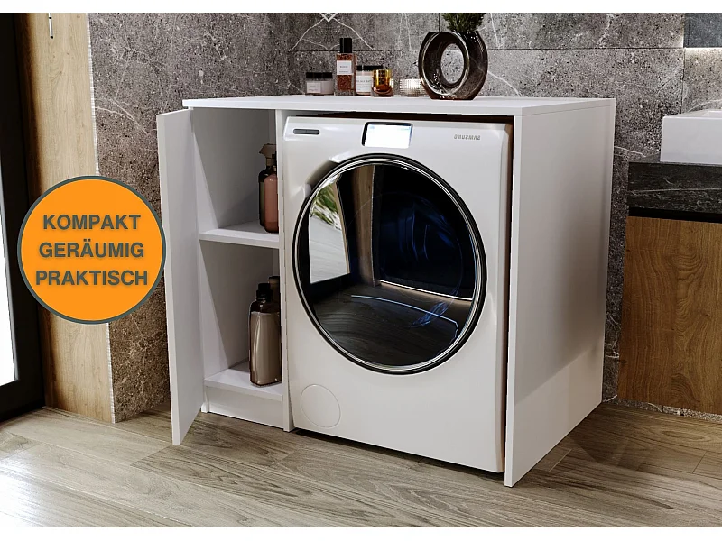 Waschmaschinenumbauschrank RAUMHIRSCH Waschmaschinenschrank für Waschmaschine & Wäschetrockner