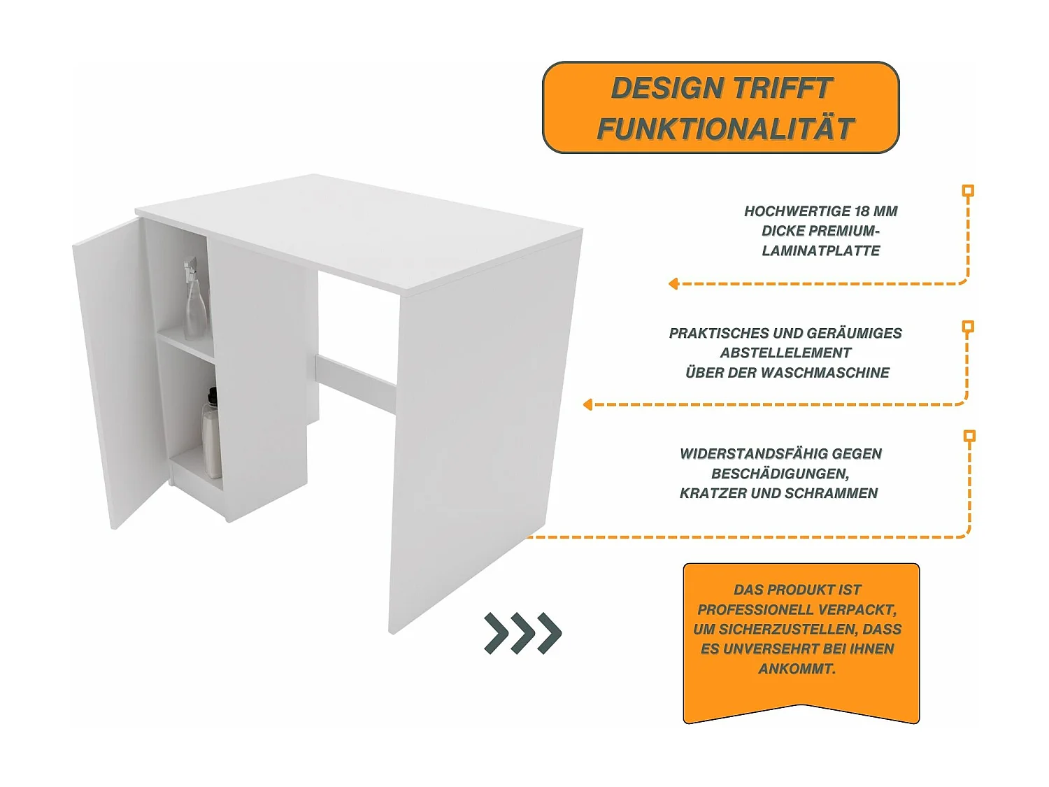 Waschmaschinenumbauschrank RAUMHIRSCH Waschmaschinenschrank für Waschmaschine & Wäschetrockner