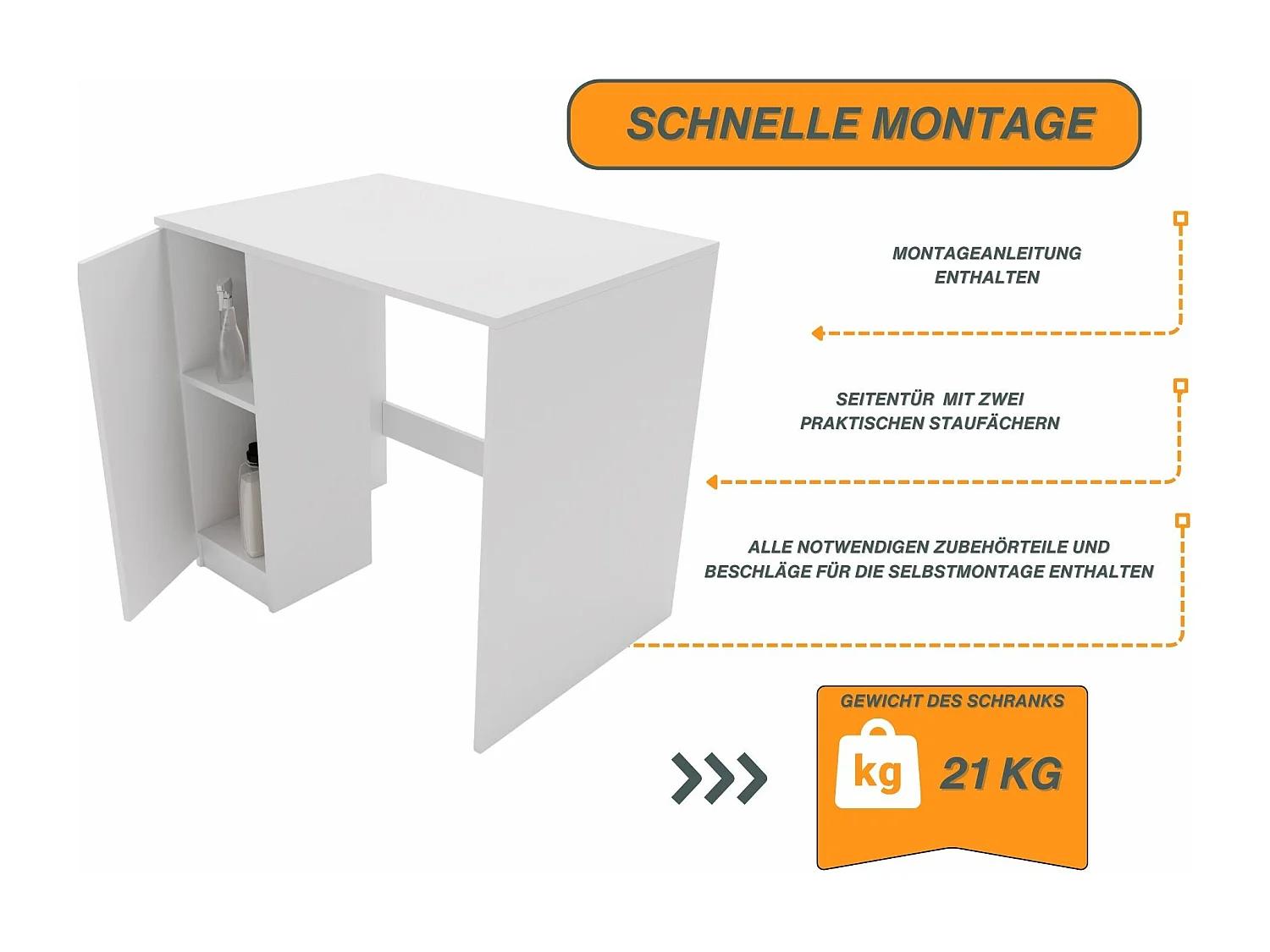 Waschmaschinenumbauschrank RAUMHIRSCH Waschmaschinenschrank für Waschmaschine & Wäschetrockner