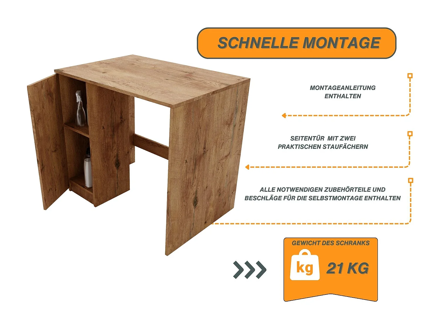 Waschmaschinenumbauschrank RAUMHIRSCH Waschmaschinenschrank für Waschmaschine & Wäschetrockner