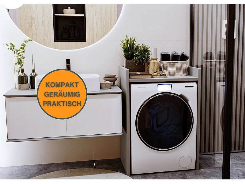 Waschmaschinenumbauschrank RAUMHIRSCH Waschmaschinenschrank für Waschmaschine & Wäschetrockner