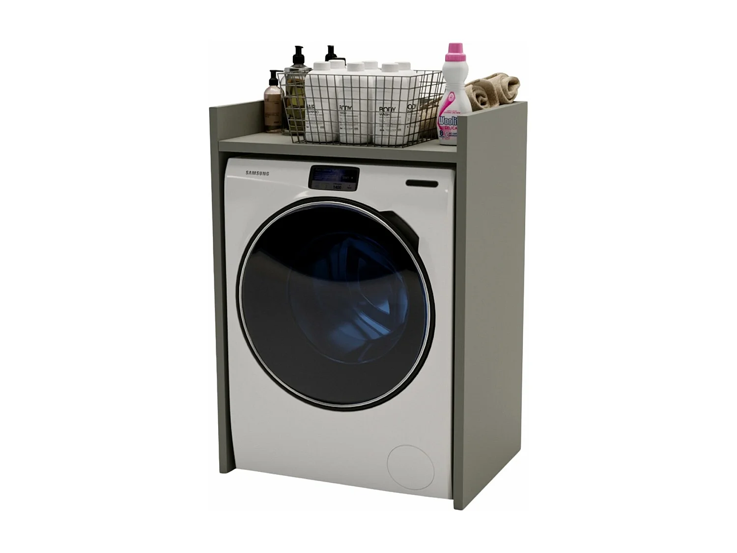 Waschmaschinenumbauschrank RAUMHIRSCH Waschmaschinenschrank für Waschmaschine & Wäschetrockner